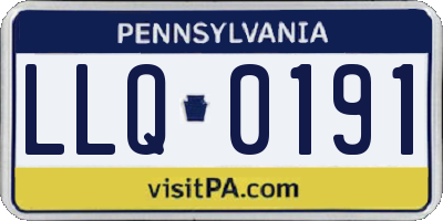PA license plate LLQ0191