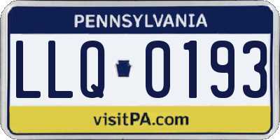 PA license plate LLQ0193