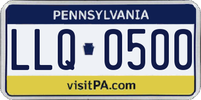 PA license plate LLQ0500