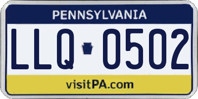 PA license plate LLQ0502