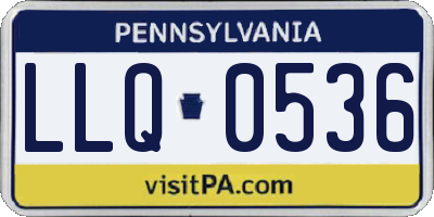 PA license plate LLQ0536