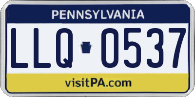 PA license plate LLQ0537