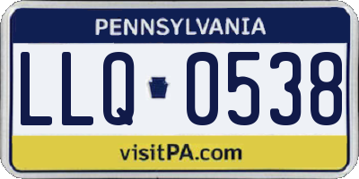 PA license plate LLQ0538