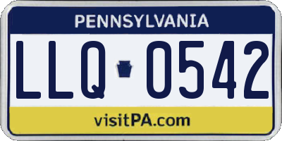 PA license plate LLQ0542
