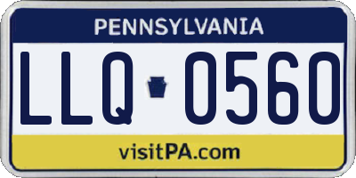 PA license plate LLQ0560