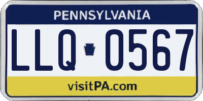 PA license plate LLQ0567