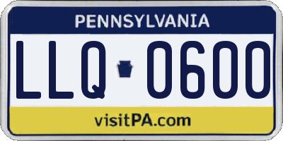 PA license plate LLQ0600