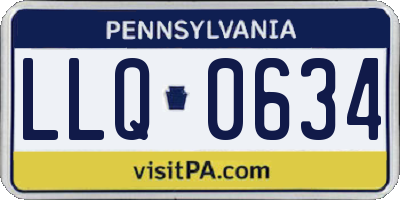PA license plate LLQ0634