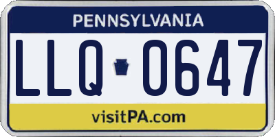 PA license plate LLQ0647