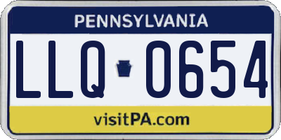 PA license plate LLQ0654