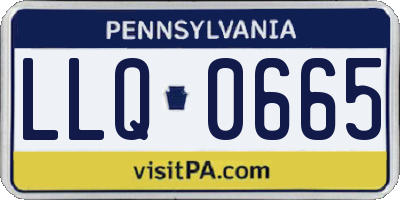 PA license plate LLQ0665