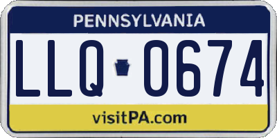 PA license plate LLQ0674