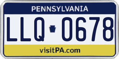PA license plate LLQ0678