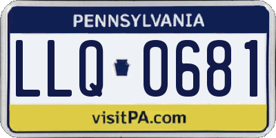 PA license plate LLQ0681