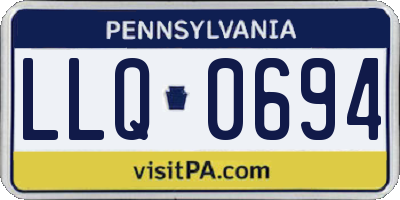 PA license plate LLQ0694