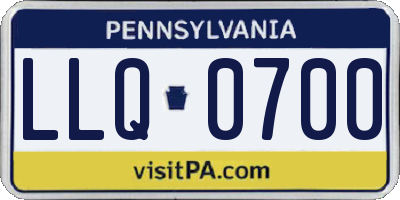 PA license plate LLQ0700