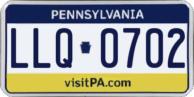 PA license plate LLQ0702
