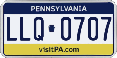 PA license plate LLQ0707