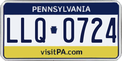 PA license plate LLQ0724