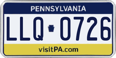 PA license plate LLQ0726