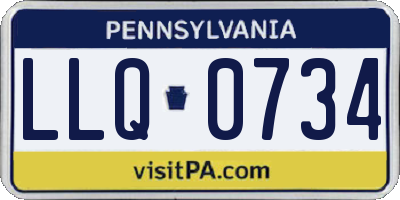 PA license plate LLQ0734