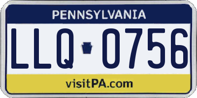 PA license plate LLQ0756