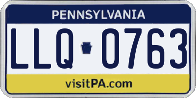 PA license plate LLQ0763