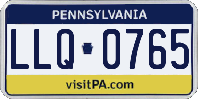PA license plate LLQ0765