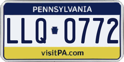PA license plate LLQ0772
