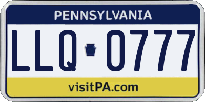 PA license plate LLQ0777