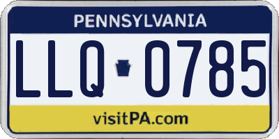 PA license plate LLQ0785
