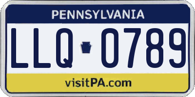 PA license plate LLQ0789