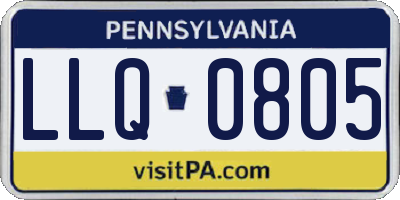 PA license plate LLQ0805