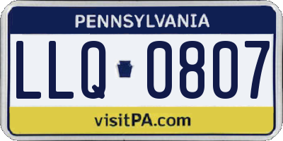 PA license plate LLQ0807