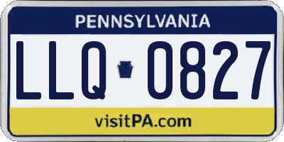PA license plate LLQ0827