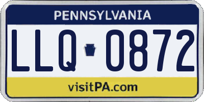 PA license plate LLQ0872
