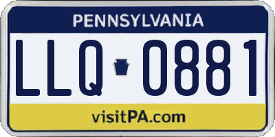 PA license plate LLQ0881