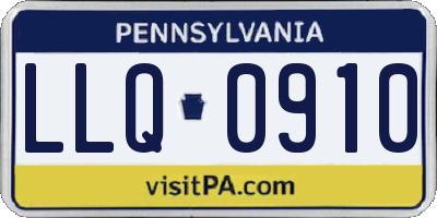 PA license plate LLQ0910