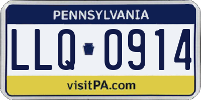 PA license plate LLQ0914