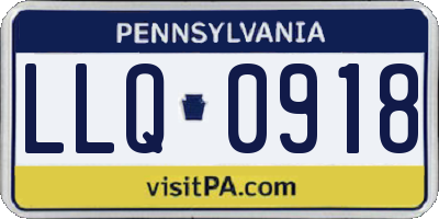 PA license plate LLQ0918