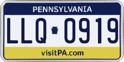 PA license plate LLQ0919