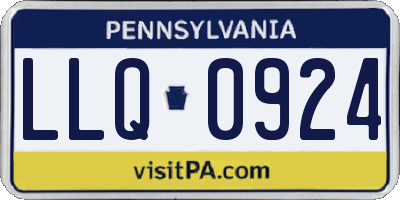 PA license plate LLQ0924