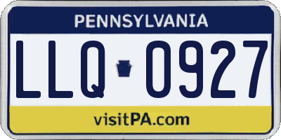 PA license plate LLQ0927