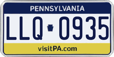 PA license plate LLQ0935