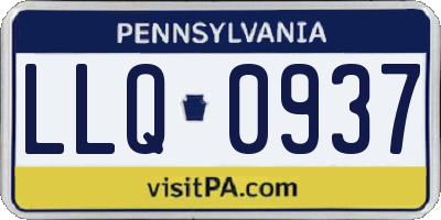 PA license plate LLQ0937