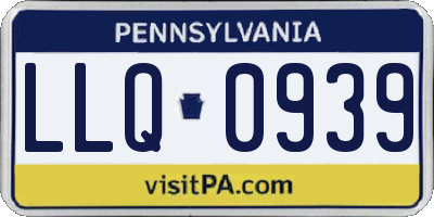 PA license plate LLQ0939