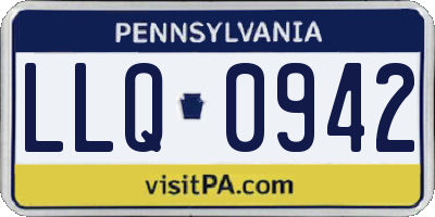 PA license plate LLQ0942
