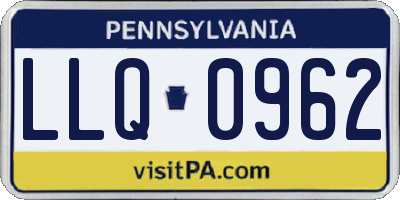 PA license plate LLQ0962