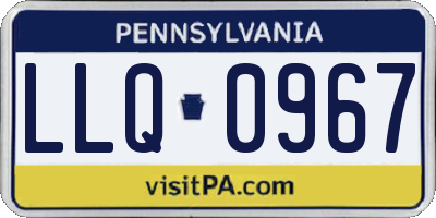 PA license plate LLQ0967