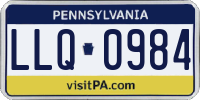 PA license plate LLQ0984